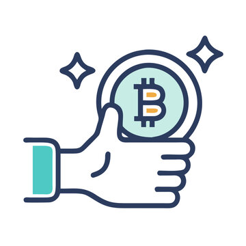 Bitcoin Approval with Thumbs Up Icon Design