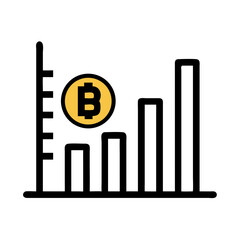 Bitcoin Statistics Bar Graph Icon Design