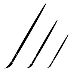 The brush icon. A tool for painting and painting. An attribute of an artist, paint, or creative workshop. Indicates a change in the theme, background, or color palette of an application or interface.