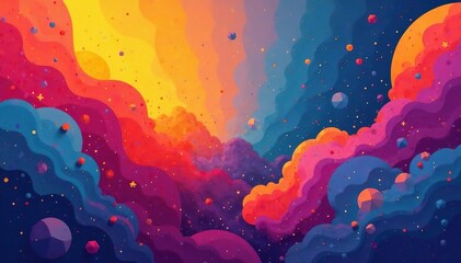 Geometric abstract shapes, vibrant colors, modern style, style, polygon, angles