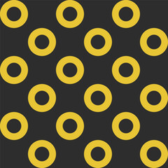 Y2K inspired seamless vector pattern with yellow circles on a dark background. Perfect for bold, modern designs, backgrounds, textiles, and fashion projects.