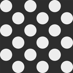 Seamless black and white polka dot pattern. Round circles in modern style. Geometric abstract vector design for print on textile. Minimalistic retro concept