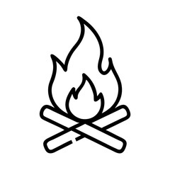 Campfire Symbol with Hazard Potential Icon Design