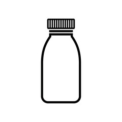 The icon is a bottle of milk or kefir. An attribute (container) of dairy products or food. An icon for the dairy department of a store or dairy.