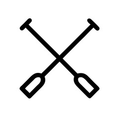 Canoe Paddles Crossed Icon Design