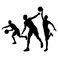 basketball players silhouettes