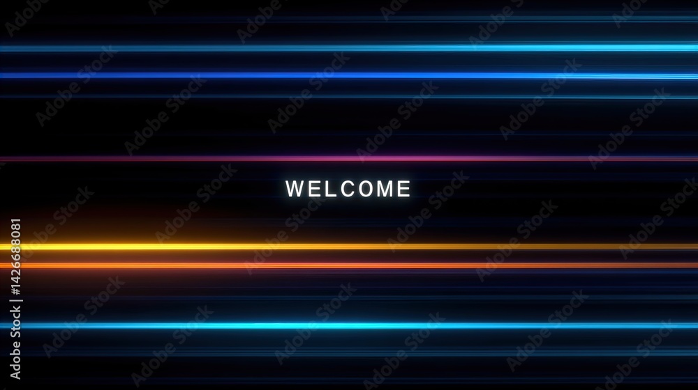 Wall mural vibrant colorful light streaks across a blurred horizon creating dynamic energy and visual interest 
