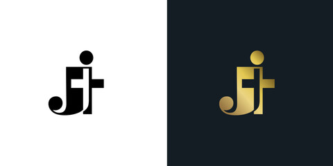 J logo and Christian cross vector symbol. for Logo, Church, Clothing, Sticker design