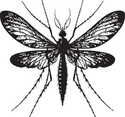 Mosquito silhouette vector EPS 