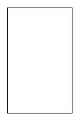 Minimalist empty black frame outline on white background, simple geometric border for design or text layout template. Illustration