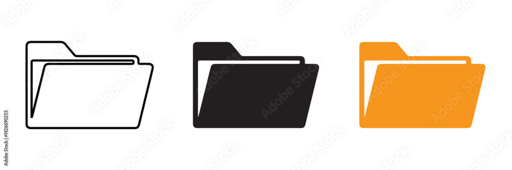Poster file folder icon vector illustration. file folder symbol line, fill, and color icon for graphic and 