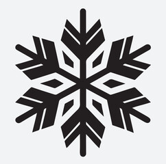 a simple snowflake silhouette vector art illustration, snowflake vector illustration