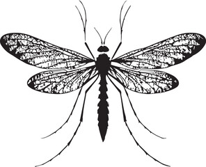 Mosquito silhouette vector EPS 