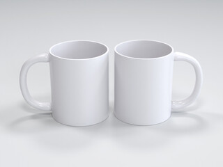 White Mug Mockup on Front View