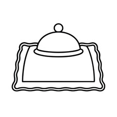 Food platter line art illustration catering service design element minimalist presentation vector