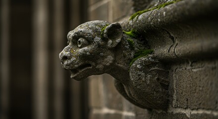 Gargoyle Sculpture on Wall