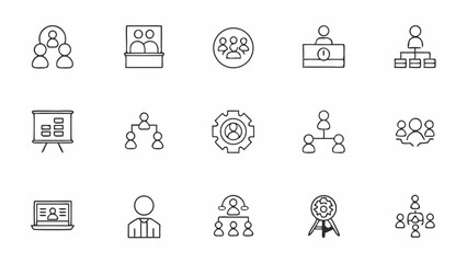 workshop set of web icons in line style  business .eps
