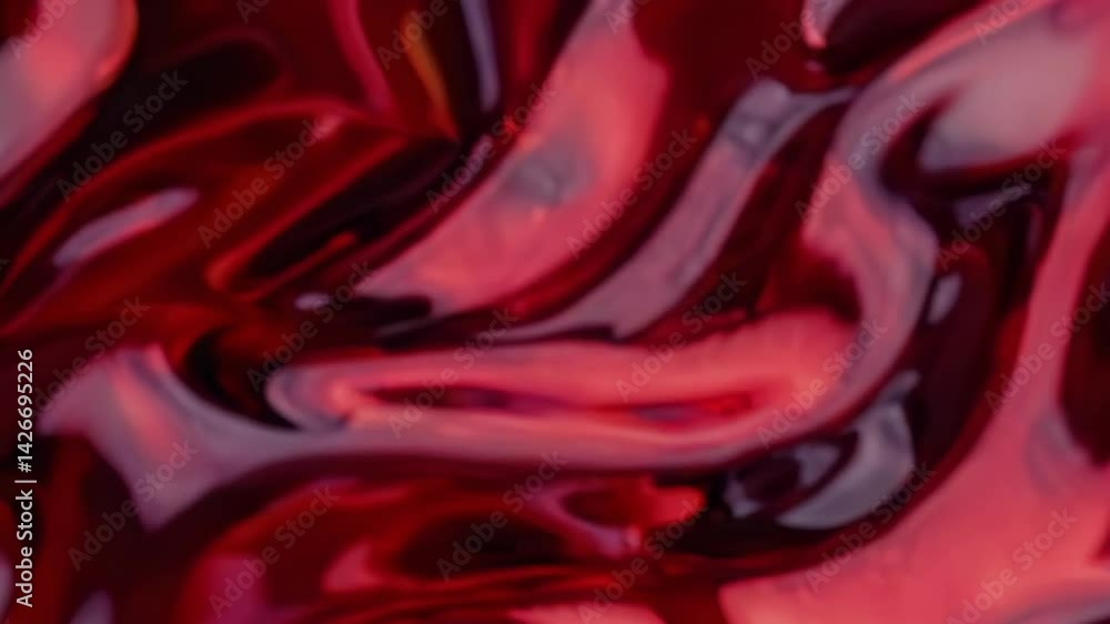 Poster mesmerizing abstract red liquid motion background in high resolution