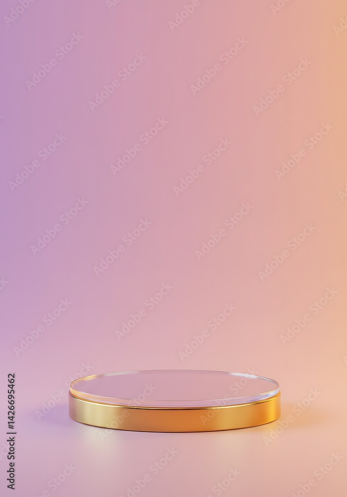 Aufkleber product display podium minimalist style with soft gradient background