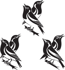 Two birds sitting side by side in love vector image