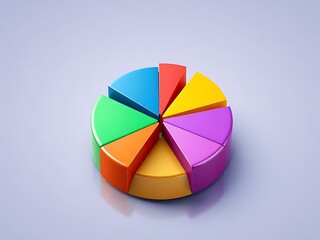Obraz premium Round pie chart with vibrant rainbow color 3d graphic