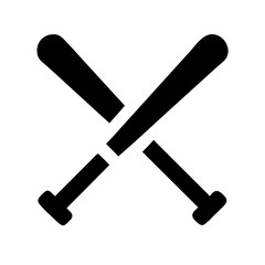 Crossed Baseball Bats Icon Design