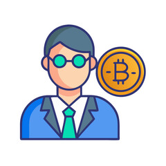 Crypto Agent or Trader Avatar Icon Design