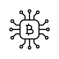 Crypto Coin Inside Microchip Icon Design