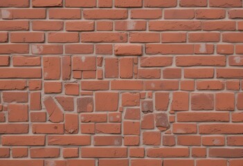 Fototapeta premium Detailed Brick Wall Texture with Irregular Pattern in Rustic Red