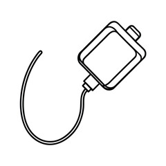 Mobile phone charger outline icon charging adapter minimalist line art style power supply