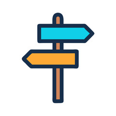 Direction Sign for Campus Navigation Icon Design