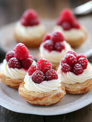 Decadent Raspberry Puff Pastry Bites with Silky Cream Cheese Filling

