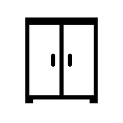Double Door Wardrobe Storage Icon Design