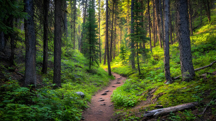 Sunlight Dappled Forest Path