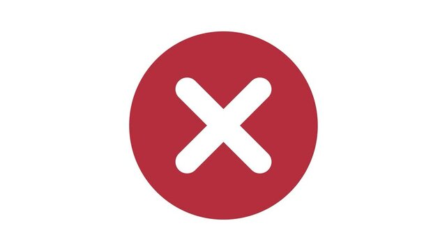 yes and no buttons, do and don't button, tick and cross buttons, checkmark and crossmark button isolated on white in round circle green and red color  video animation