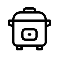 Electric Rice Cooker with Lid Icon Design