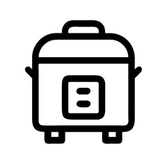 Electric Rice Cooker with Lid Icon Design