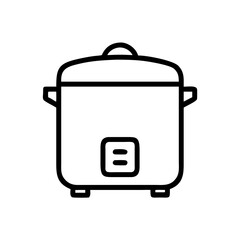 Electric Rice Cooker with Lid Icon Design