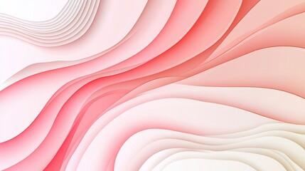 Obraz premium Elegant abstract backdrop featuring soft layered shapes in coral and white tones