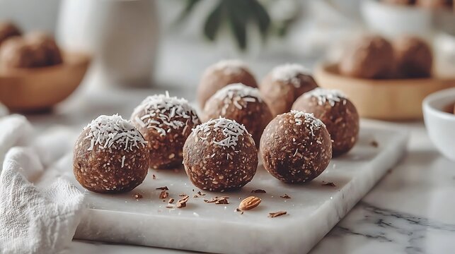 Sweet nutty bliss balls for snacks high resolution picture