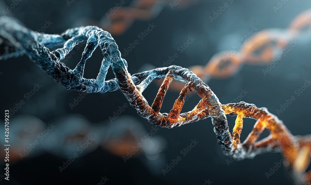 Poster visualization of dna structure in a scientific research context