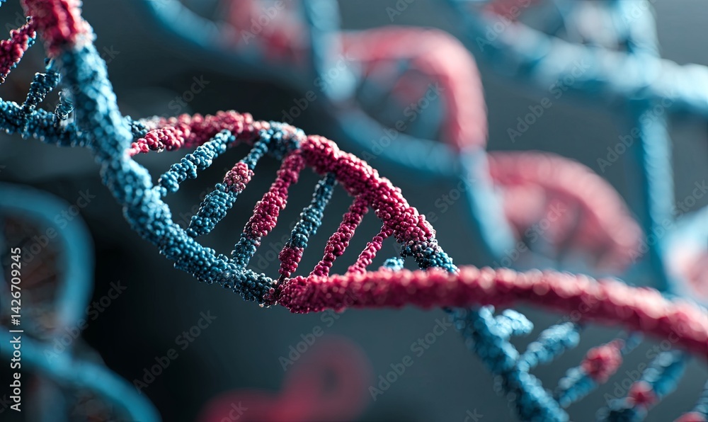 Poster colorful dna strands showcase the complexity of genetic structures