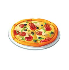 pizza on a white background