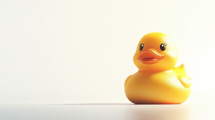 A rubber duck isolated on a pure white background, realistic lighting and shadow, ideal for cut-out and compositing