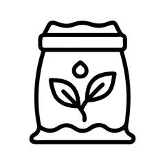 Fertilizer Bag with Leaf Symbol Icon Design