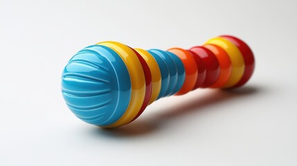 A baby rattle toy isolated on a pure white background, realistic lighting and shadow, ideal for cut-out and compositing - obrazy, fototapety, plakaty