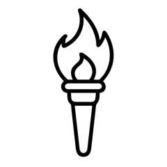 Flaming Torch with Fire Symbol Icon Design