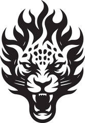 Roaring Cheetah Vector – Tribal Wild Cat Head Tattoo & Logo Design