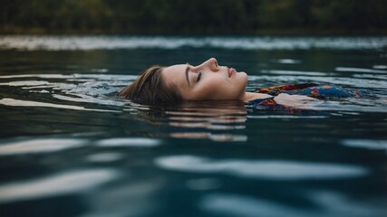 Fototapeta premium young woman in the pool