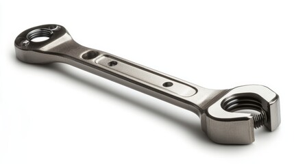 A adjustable spanner isolated on a pure white background, realistic lighting and shadow, ideal for cut-out and compositing